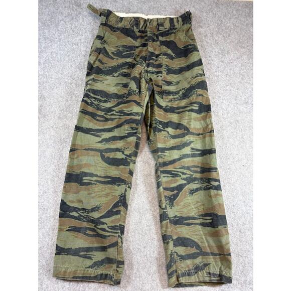 VTG 60s Tiger Stripe Camo Pants Mens 32x27 Cheif Brand True 70s Americana Rare